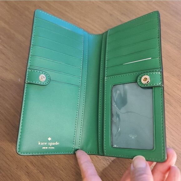 Kate Spade Stacy Leather Green Bifold Wallet - Picture 3 of 4